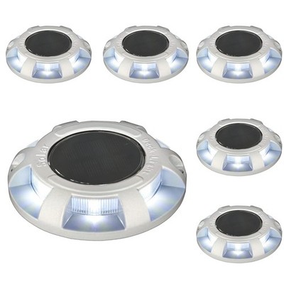 6 Pack Solar Driveway/Solar Deck Marine/ LEDs Dock Lights Solar Powered Warning