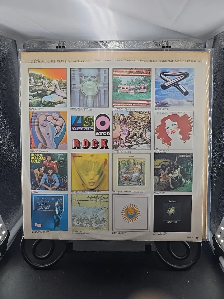 Crosby Stills Nash & Young So Far LP 1974 Atlantic PR Press EX/EX - Image 4 of 4