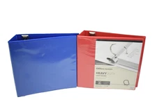 2pk Office Depot Heavy Duty 3 Inch D-Ring View Binders Lot Easy Open PVC Free