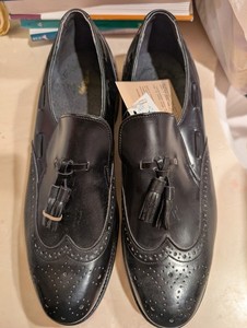 Men's Mason Vintage Tasseled Wing Tip Shoes, New In Box, Leather Brogues 10.5 D