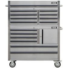 Excel Stainless Steel 6 Drawer Tool Cabinet Workbench with 8 Drawer Top Chest