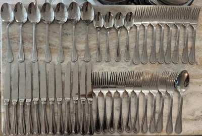 Continental Bead Stainless by Wallace Silver 18/10, China, 42pc set