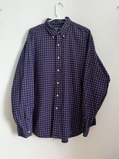 Ralph Lauren Shirt Mens XL Blue Plaid Classic Fit Button Down Long Sleeve Casual