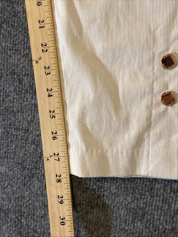 Pantalones chinos Ivanka Trump para mujer 4 botones dorados a rayas marfil 30x28 Preppy carrera Foto 4 de 4