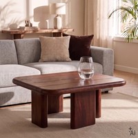 Couchtisch Wohnzimmertisch 70 X 70 Cm Aus Akazienholz Dunkelbraun