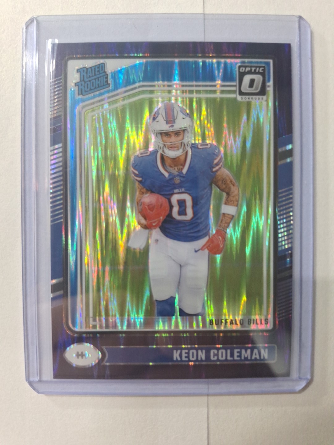 Keon Coleman 2024 Panini Donruss Optic - Rated Rookie #263 Purple Shock Prizm