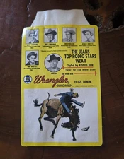 Vtg WRANGLER Jeans PAPER  LABEL ONLY 1950S Rodeo SANFORIZED Blue BELL Ephemera