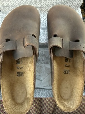 Birkenstock Boston BS Men's Brown Leather Clog Slipper US 10 UK 9 Reg 0860131