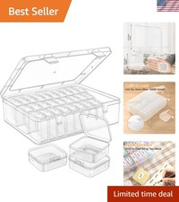31 Compartment Clear Bead Organizer Box with Hinged Lid - Ideal for DIY Crafts