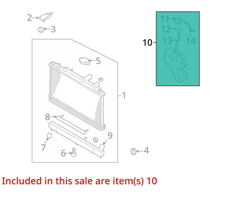 Mazda CX-7 2011 botella de desbordamiento de refrigerante OEM 126 k millas - LKQ429100713 Foto 4 de 4