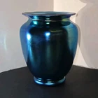 Steuben Blue Aurene Vase (Signed)