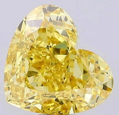 #ad 6.00 Ct VVS1 D Grade Heart Shape 10x10 MM Lab Created Yellow Diamond loose stone $99.99