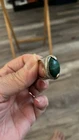 Malachite Sterling Silver Ring Vintage Native American style intricateSize 9