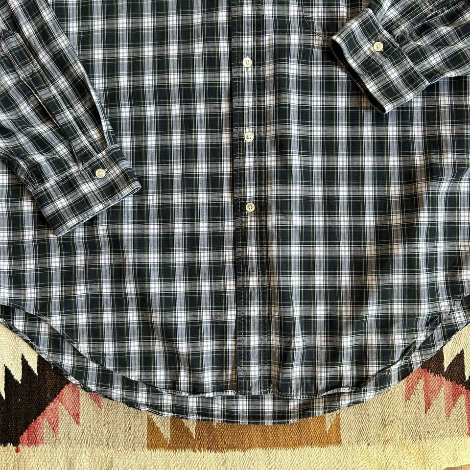 Vintage 1970s Brooks Brothers Cotton Plaid Button Down Shirt Sz 17 - Image 3 of 4