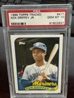 1989 KEN GRIFFEY JR TOPPS TRADED ROOKIE PSA 10  MARINERS 50-50? (937)