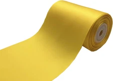 4 Inch Yellow Double Face Satin Ribbon Thick Wide Silk Ribbon for Grand Opening 