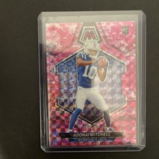 2024 panini mosaic adonai mitchell Pink Camo Prizm- colts rc
