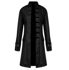 Mens Victorian Steampunk Tailcoat Jacket Polyester Long Sleeve Button Halloween
