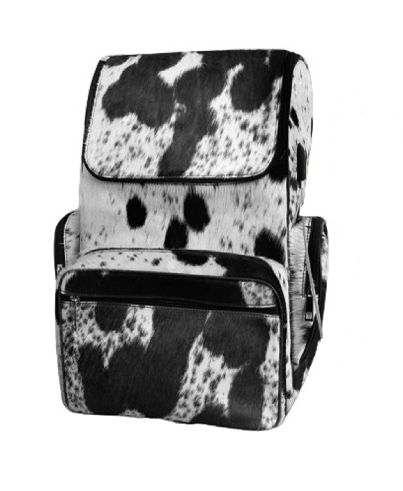 Handmade Cowhide Leather Backpack with Hair On-image