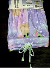 Star Wars Mandalorian Women  s Sleep Jogger Pants Galaxy Yoda W Pockets NWT