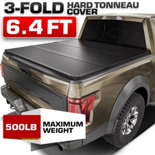 6.4ft 3-fold Frp Hard Tonneau Cover For 2002-2026 Dodge Ram 1500 2500 Truck Bed