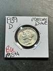 1939 D Mercury Silver Dime Gem BU Uncirculated MS++ Coin (Raw12148)