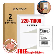 200-11000 Address Labels Laser Ink Jet USPS Click N Ship 8.5 5.5 half sheet eBay