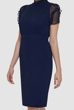 Vince Camuto Womens Blue Signature Stretch Crepe Bodycon Dress Size 8