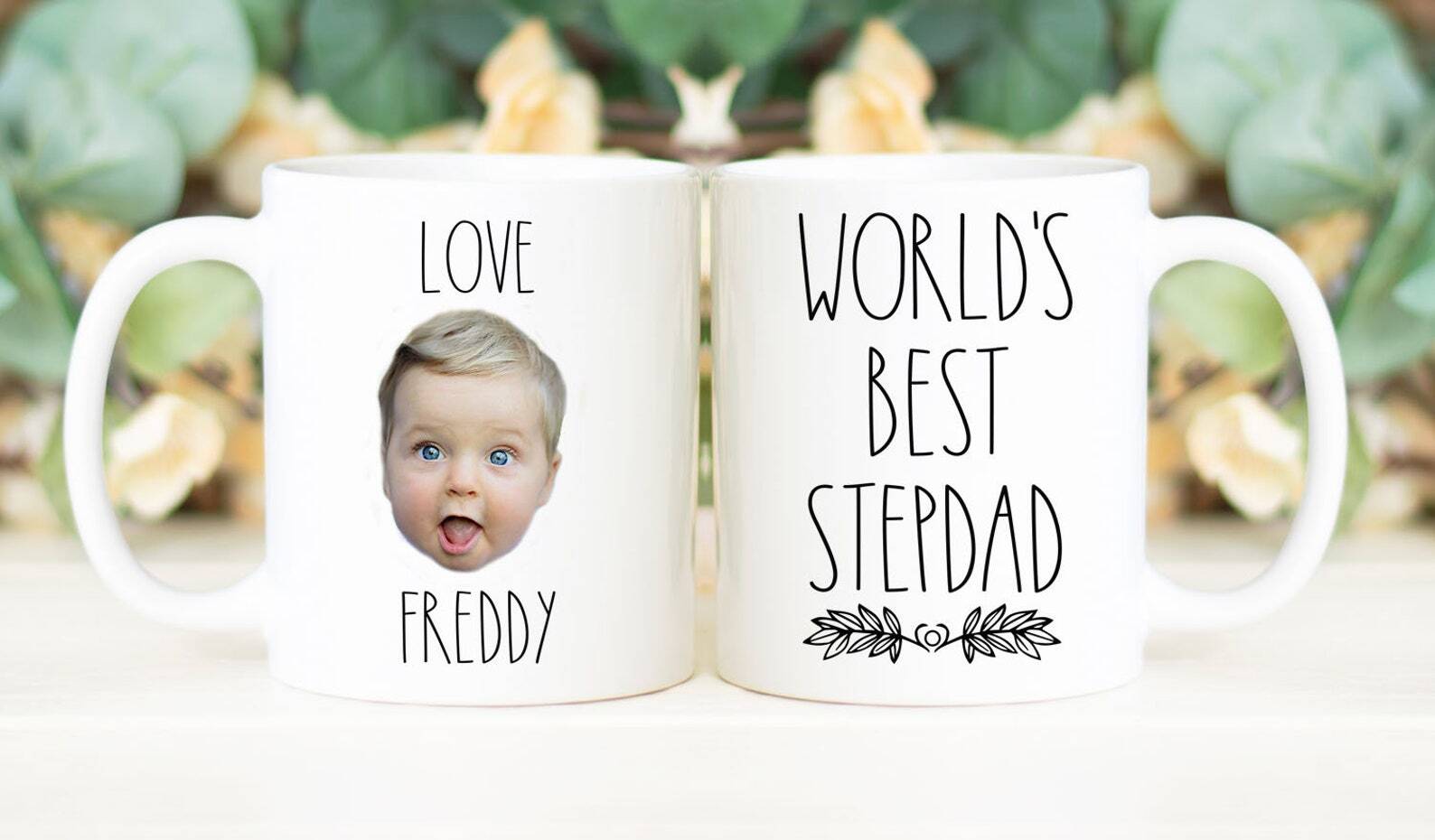 World's Best Stepdad Coffee Mug Father's Day Gift Personalized With Photo Of