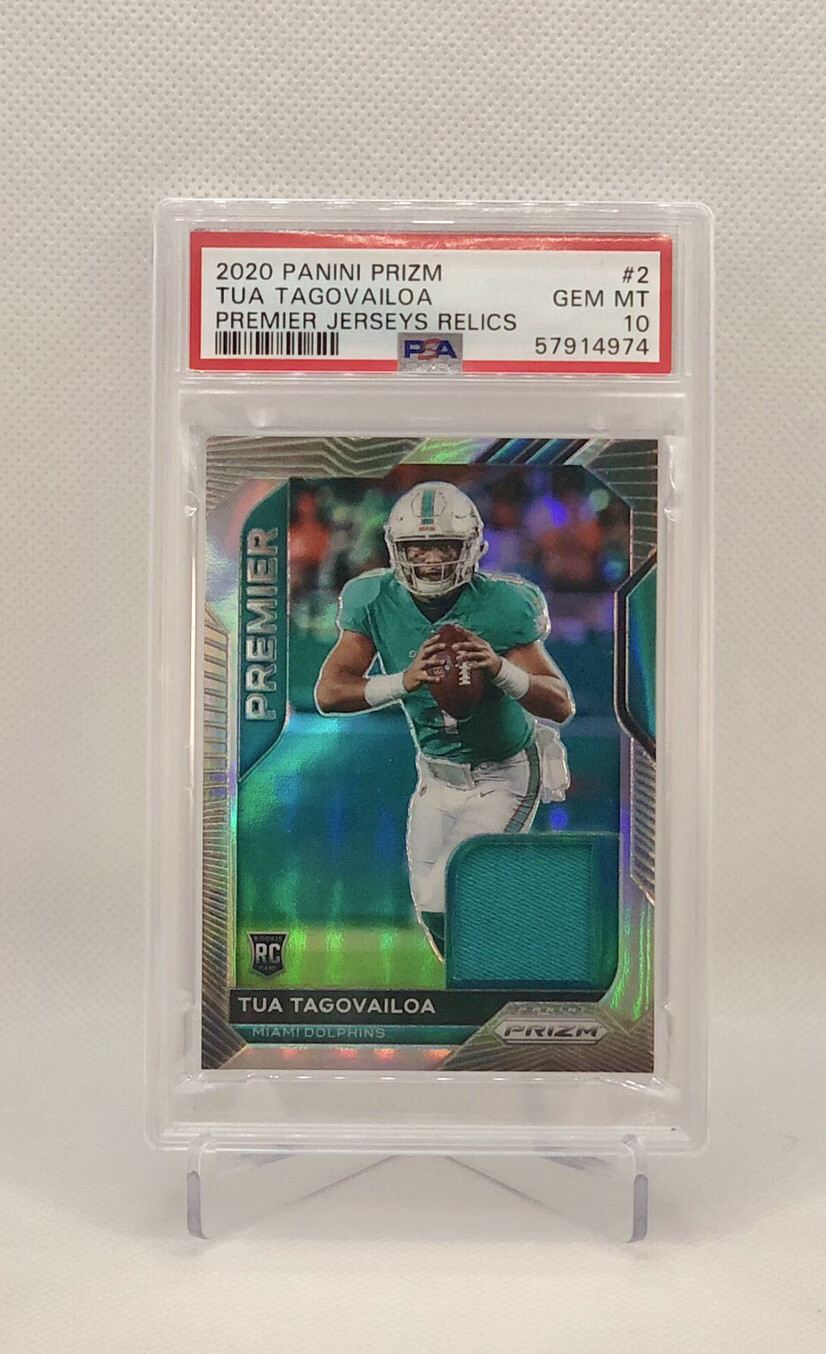 tua tagovailoa 2020 prizm premier jersey relics silver #2 RC PSA 10 Gem Mint NFL