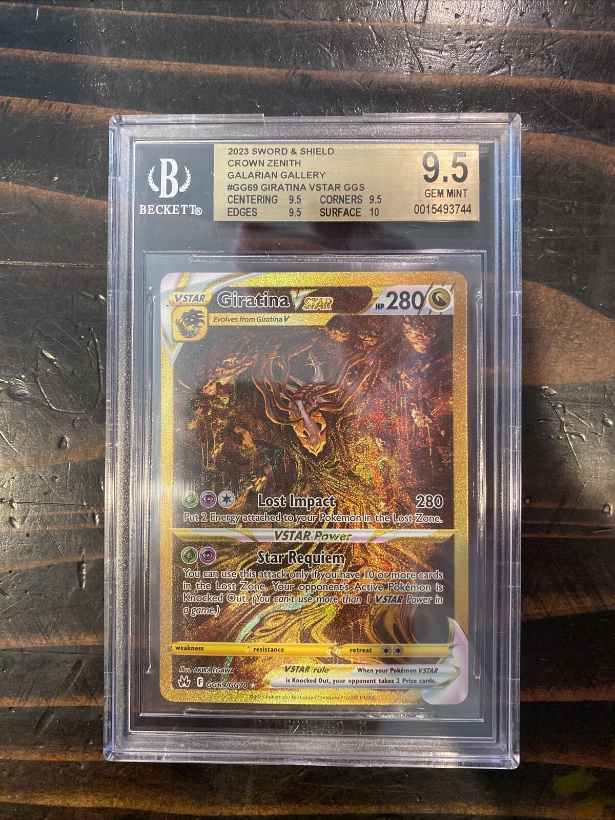 AGS Graded 2023 Pokemon Crown Zenith Giratina VSTAR No. GG69 9.5