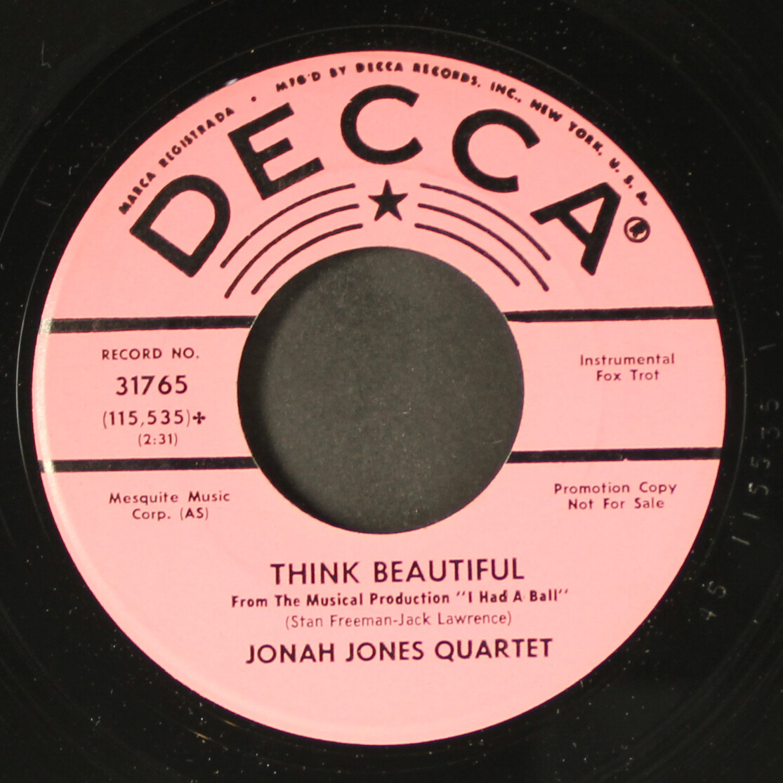 JONAH JONES 127th street march DECCA 7" Single 45 RPM eBay