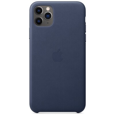 Original Apple iPhone 11 Pro MAX Leder Schutzhülle Case Cover Midnight Blue Blau