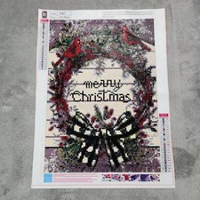 Diamond Painting Finished Completed 3D Wall Art Merry Christmas Wreath