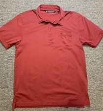 Travis Mathew Golf Shirt Mens Large Red Polo Pima Cotton/Poly Blend Polo Pocket