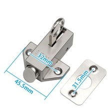 Square Spring Loaded Latch Pin, Zinc Alloy Round Tip of Pin Downward