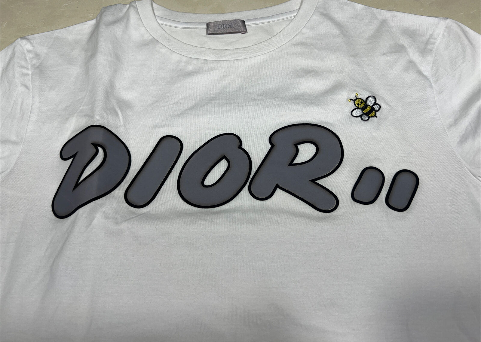 DIOR x KAWS Collaboration Logo T-shirt White size XL