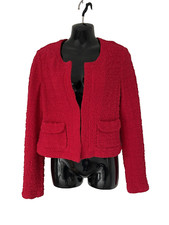 Sandwich Red Textured Short Jacket Size 38 Uk 10