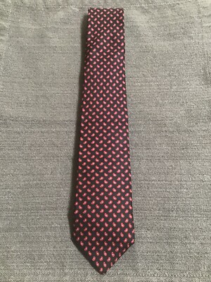 709A~ Vintage Hardy Amies London Red Tie Classic Paisley 
