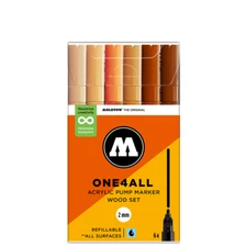 Molotow 127HS Wood Set -  6 x Acrylic Paint Marker Pens - 2mm Tip