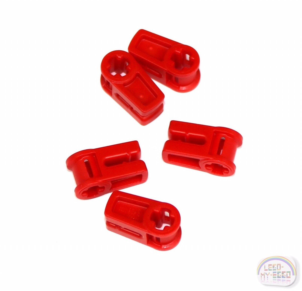 LEGO Technic - 5 x Wire Clip w/ Axle Hole - Red - New - (49283