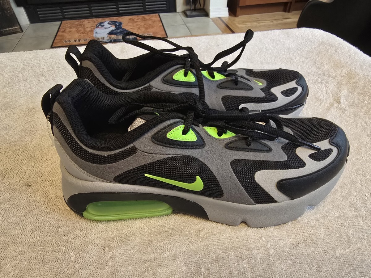 NEW Nike Air Max 200 GS Grey Electric Green Youth US Size EUR Boy  Mens