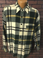 Vintage McGregor Green Plaid Lumberjack Shirt Jacket Square Snaps 16-16.5 H2-13