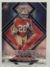 2021 PANINI PRIZM TREY SERMON EMERGENT INSERT ROOKIE CARD 49ERS E-19 nfl