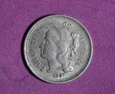 1867- III Three cent nickel -#P20157