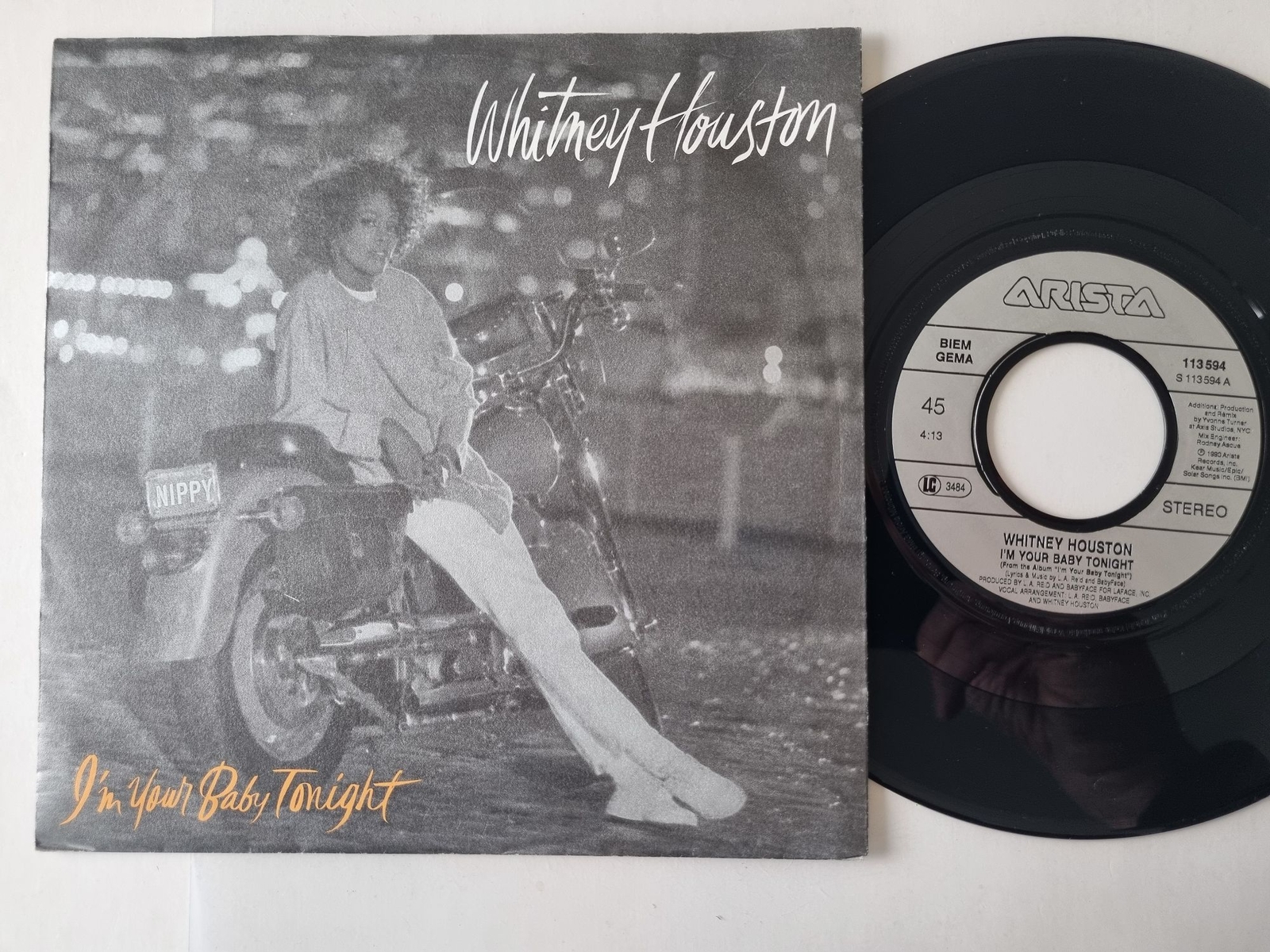 Whitney Houston - I'm your baby tonight 7'' Vinyl Germany