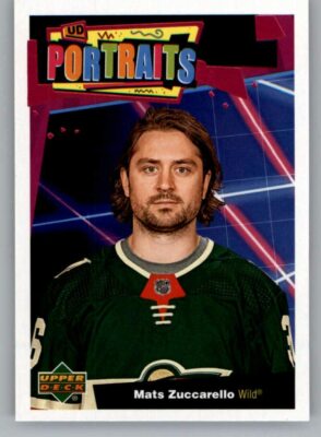 2020-21 Upper Deck Series 1 UD Portraits #P-18 Mats Zuccarello - Minnesota Wild