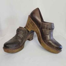 Born Leather Clogs Brown - Size 10