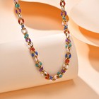 Cool Stainless Steel Colored Drop Glue Handmade Chain Link Necklace Women 20'