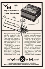 1956 VM Tape-O-Matic Tape Recorder: Lasting Pleasure Vintage Print Ad
